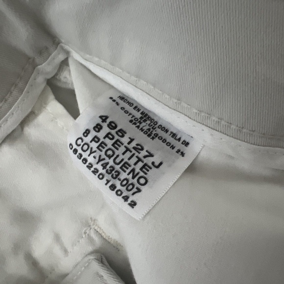 Women's Lee Relaxed Straight Leg At The Waist Off-White Pants 8 Petite - Picture 4 of 4